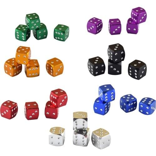 4pcs Automatic Car Bicycle Wheel Tire Valve Stems Cap Dice Dustproof Cover
