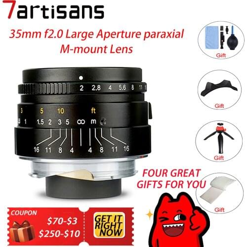 7 artisans 35mm f2.0 Large Aperture paraxial M-mount Lens for Leica Cameras M-M M240 M3 M5 M6 M7 M8 M9 M9P M10 Free Shipping