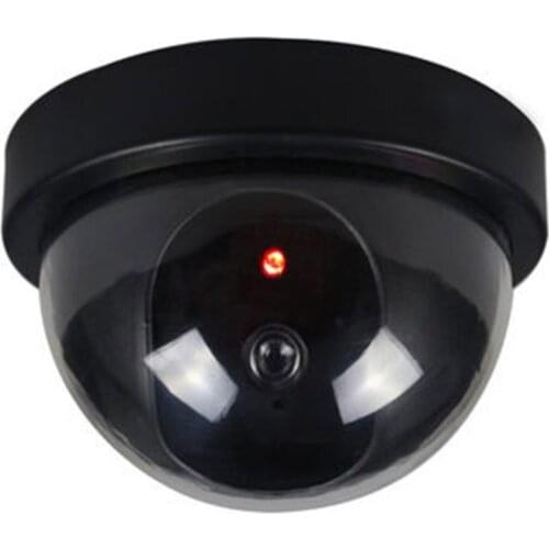 NewBlack Plastic Smart Indoor/Outdoor Dummy Home Dome Fake CCTV Security Camera with Flashing Red LED Light CA-05 smart hometool