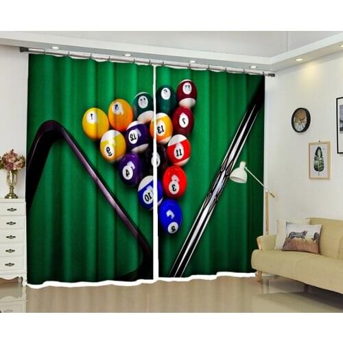 Billiards Curtains Luxury 3D Window Curtains Living Room office Bedroom Rideaux Cortinas Drapes Customized size green pillowcase