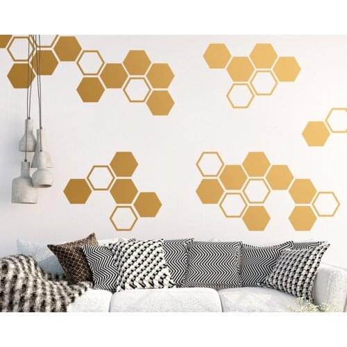 Large Honeycomb Wall Stickers Hexagon Vinyl Removable Wall Stickers Vinyl Wall Decals Geometric Home Kids Bedroom Decor DIYZW497