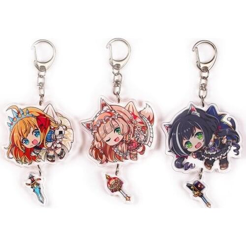 Keychain Man Anime Key Chain Women Princess Connect Re Dive Key Ring Chain for Pants Acrylic Pendant Key Holder Fashion Brelok