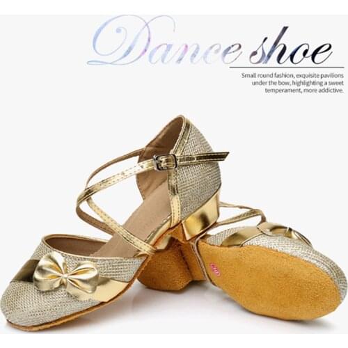 USHINE princess latin dance shoes soft sole dance shoes stage performance shoes girls ballroom latin dancing shoes children