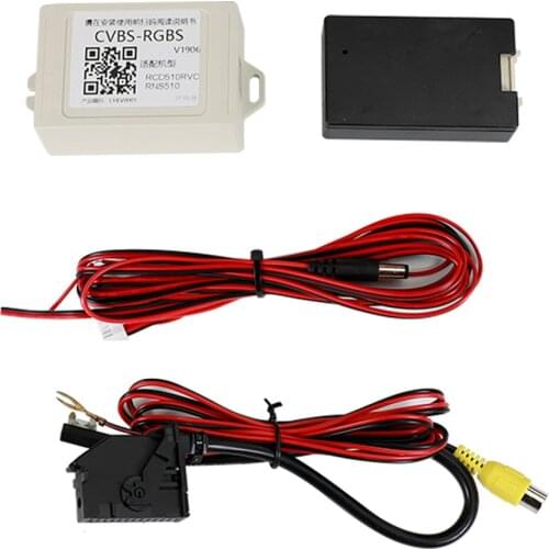 For VW Volkswagen RCD510 RNS510 RNS 510 RNS 315 RCD 510 Flip Logo Camera Car Backup Camera Rearview RGB To AV Converter Adapter