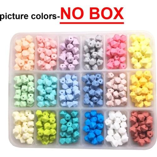 200pcs 11mm Mini Hexagon Food Grade Silicone Bead Baby Teether Baby Teething Toy BPA Free Nursing Necklace Pacifier Pendant