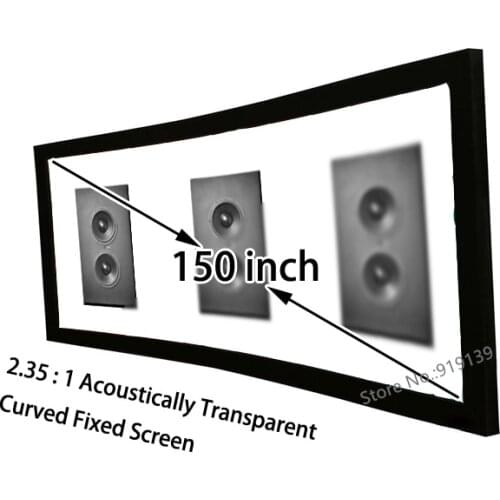 HD Curved Screen 150" Diagonal 2.35:1 Acoustically Transparent Fixed Screen Aluminum Frame Front Projection Screens