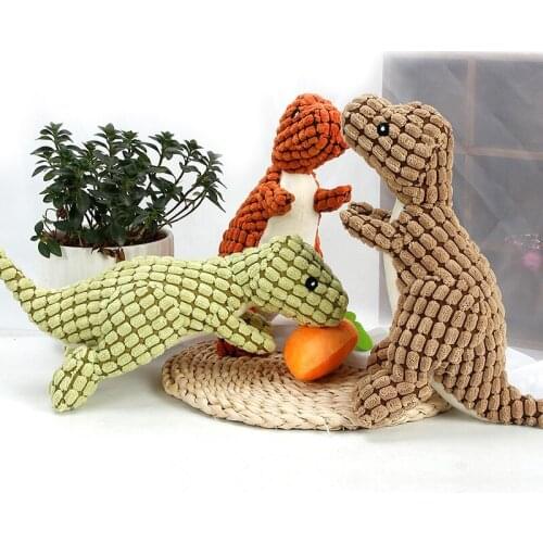 Dog squeak sound toy pet dinasour chew squeaky fleece velvet sound toys for puppy dog funny dog toys interactive pet supplies