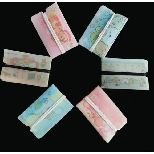 Temporary Storage Holder Dustproof Clip Foldable Frosted PP Cartoon Pattern Portable Face Guard for Disposable Mask Reusable