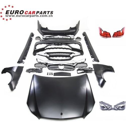E class w212 e63 body kit for W212 E200 E300 E260 to E63 with front bumper bonnet head lamp taillights diffuser ehaust pipe