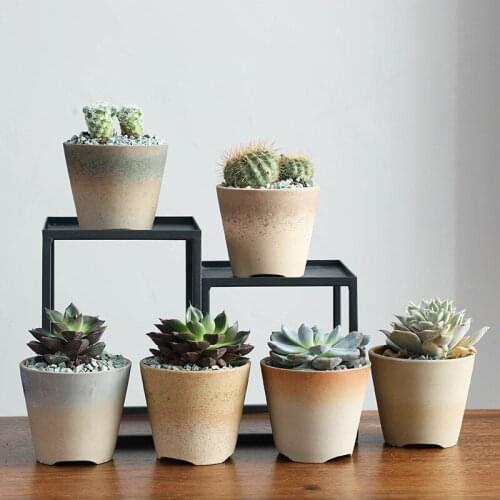 Creative Multi-carnit Pot Pot Set Coarse Pottery Breathable Thumb Pot Ceramic Pot