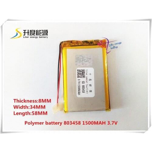 SD small capacity lithium polymer battery for dvd player 803458 1500mAh
