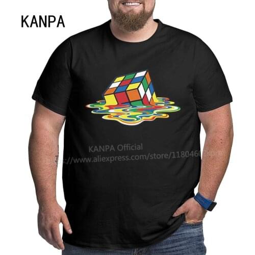 Rubiks Cube Men Black Oversized T Shirts Short Sleeve Cotton T-shirt Plus Size Workout Tops Tee 6xl 5xl
