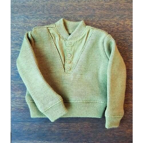 1/6 Scale Deep Yellow Gentle Mens Casual Knitted Sweater Coat Models for 12''Figures Bodies DIY