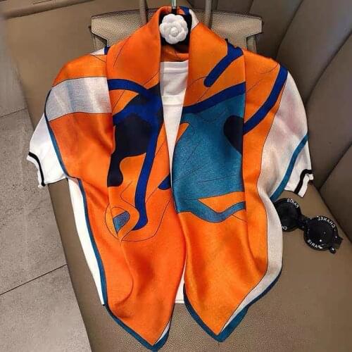 2021 new spring women scarf quality shawl silk fashion scarf headscarf beach sunscreen bag headscarf scarf 90cm*90cm