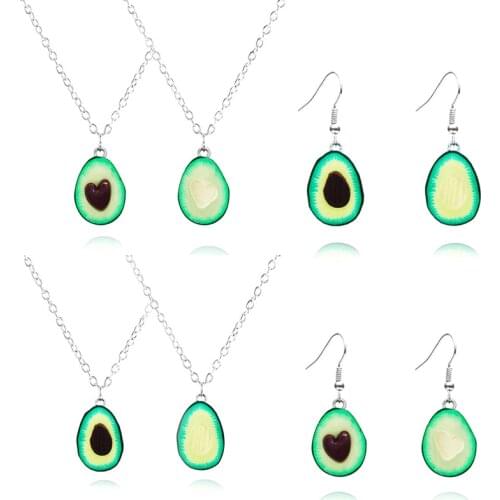 New Arrival! 1 Pair Adjustable Graceful Fashion Jewelry Drop Heart Fruit Avocado Cute Avocado Shape Necklace