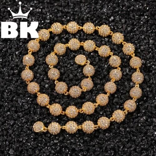 THE BLING KING 8.5mm Round Ball Miami Lovely Top Quality Hiphop Necklace Luxury Full Iced Out CZ Jewelry For Men Women