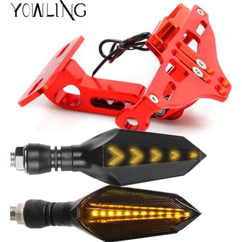 Motorcycle Adjustable Angle License Number Plate Frame Holder Bracket For APRILIA RS 125 RS125 RSV4 Fairing kit RSV 1000 Tuono