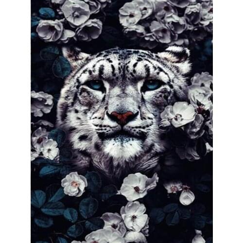 Full Square/Round 5D DIY Diamond Painting Leopard Flowers Art Pictures 3D Embroidery Mosaic Cross Stich Kit Stickers Decor DF546