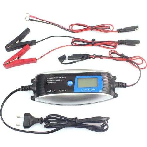 12V DC 0.8A Fully Automatic Smart Battery Charger Maintainer for Motorcycle Car Fully Automatic Smart Battery