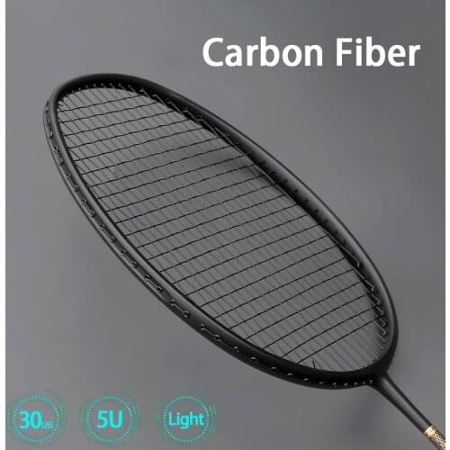 Professional 5U 75G Full Carbon Fiber Strung Badminton Rakcet Light Weight Racquet Padel Speed Rackets Sports Adult With Bags