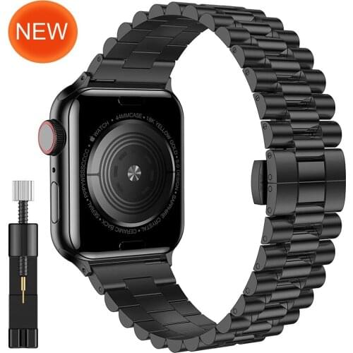 Watchband for iwatch 6 band 44mm 40mm Luxury strap for apple watch se series 5 4 3 42mm 38mm bands Stainless Steel Link Bracelet