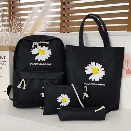 New 4 Piece/Set High School backpack Bags for Teenage Girls Travel Backpack Women Bookbags Teen Student Schoolbag