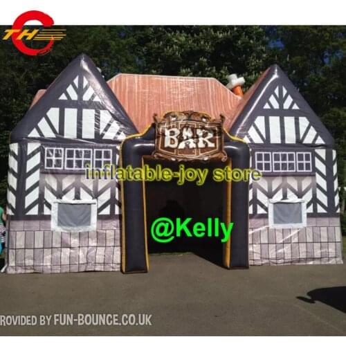Oxford fabric high quality inflatable bouncy pub commercial inflatable bar tent with two barrels for sale