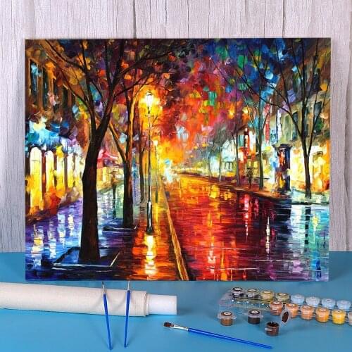 Street The Old Town Paint By Numbers Package Oil Paints 50*70 Paiting By Numbers Loft Wall Picture For Kids Wall Art Handiwork