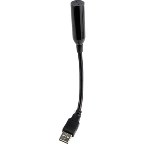 USB Flexible Stereo Desktop Microphone for PC Laptop Mac Black