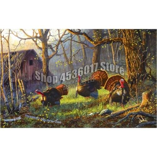 Kings of the Hill DIY Diamond Painting Christmas Birds Thanksgiving Embroidery Full Diamond Cross Stitch Rhinestone Mosaic Decor