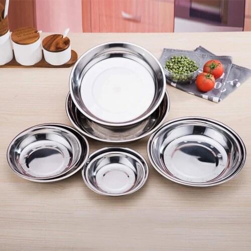 High Quality Stainless Steel Soup Fruits Dessert Plate Ableware Durable Dish Bowls Kitchen Accessories Bandeja Fish Dish