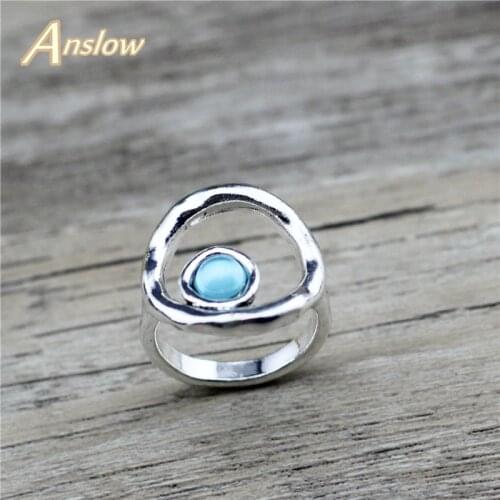 Anslow Fashion Jewelry Vintage Retro Round Korean Candy Color Acrylic Beads Wedding Party Rings For Women Friendship LOW0048AR
