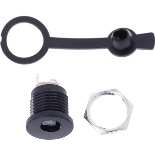 1set High Quality DC 5.5*2.1 / 5.5*2.5mm DC Power Socket/ DC Connector Panel Mounting With Waterproof Cap