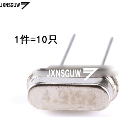 10PCS crystal 4.9152MHz 20ppm 20PF 2 foot 49S type passive crystal oscillator 4.9152M