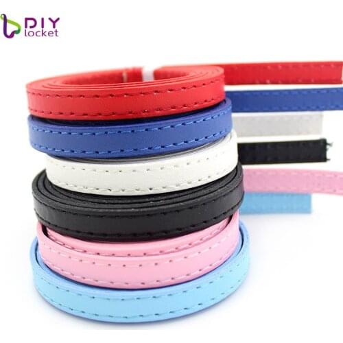 10pcs 1 Meter Length 8mm Width Pu Leather Belt, Diy Accessories Keychain/ Bracelet Fit 8mm Slide Charms LSBR020*10