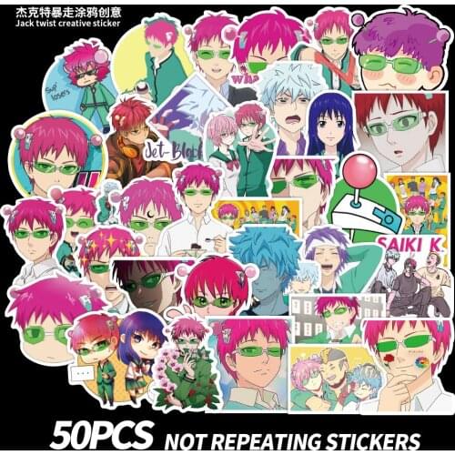10 Packs/lot Anime The Disastrous Life of Saiki K. Water cup computer mobile phone case waterproof sticker toy gift