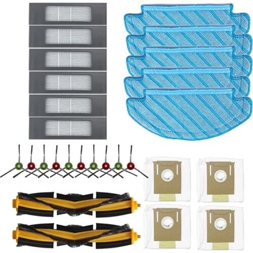 27PCS Vacuum Parts Replacement for ECOVACS OZMO T8 T9PRO Robot Vacuum Cleaner Accessories Kit Brush Filter Mop Dust Bag