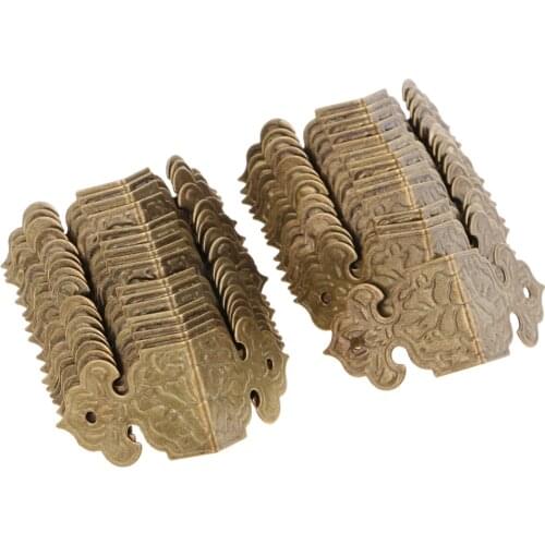 30 Pieces Vintage Decorative Wooden Box Corner Protector Table Case Cabinet Guard Edge Cover Accessories 25 x 25 x 17 mm