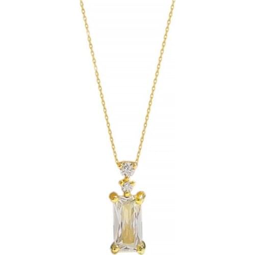 925 Sterling Silver Small Square CZ Pendant Simple Necklace Square Austria Zircon Crystal Necklace Jewelry Best Gift