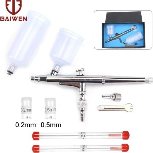 20cc 40cc Air brush Spray Gun Gravity Feed Double Action Airbrush Set 0.2mm 0.3mm 0.5mm Cake Tattoo Nail Art DIY Tools