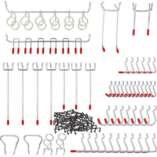 Promotion! 52Pcs Pegboard Hooks Assortment Home Storage Hooks System Peg Board Tool Hanger Set Garage Kitchen Workshop Organizer