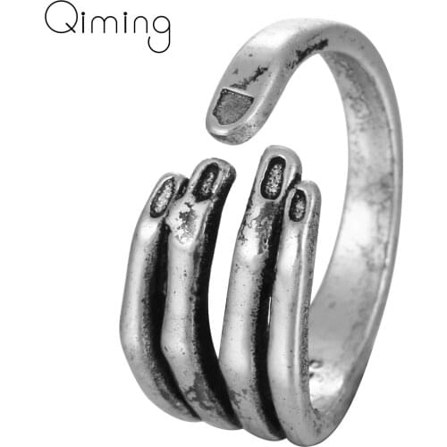 Antique fashion Hand Finger Ring For Women Girl Jewelry Adjustable Open Vintage Punk Rings Men Midi Retro Ring