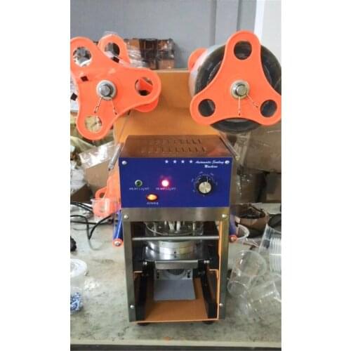 Automatic plastic cup container sealer boba bubble tea juice drink film cover lid sealing machine cup sealing machine cup capper