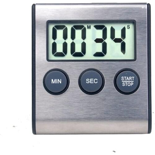 Digital Kitchen Clock Timer Stainless Steel Time Reminder with Magnet Cooking Timer Training Time Service Bell Student Study Use