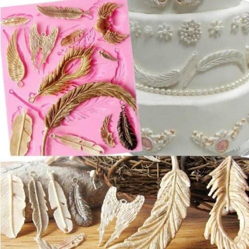 Feather Wings Fondant Cake Mould Baking Tool Chocolate Silicone Mold Craft