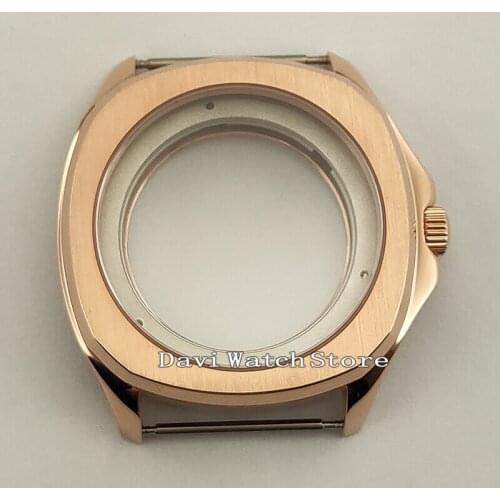 40mm Silver Sapphire Crystal watch housing fit ETA 2836 Miyota 8215 821A movement A912