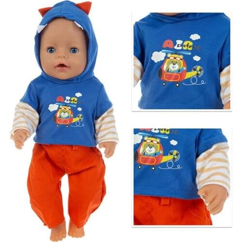43cm Baby reborn doll clothes cartoon animal set for 18 inch new born baby dolls suit with cap for doll girls birthday gifts