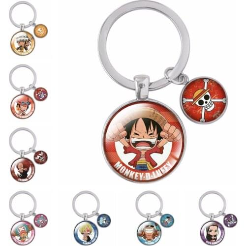2021 Hot Selling Japanese Anime One Piece Key Chain Accessories Luffy Nami Zoro Cartoon Keychain Keyring for Men Women Cosplay
