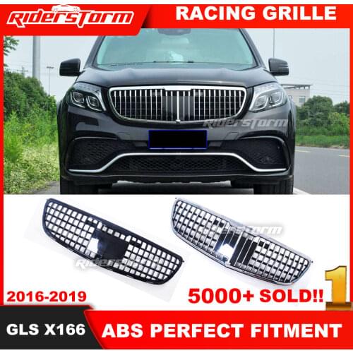 May-bach style grille For GLS class X166 GT Grille for MB GLS class GLS300 GLS350 front grille of SUV Auto front grille
