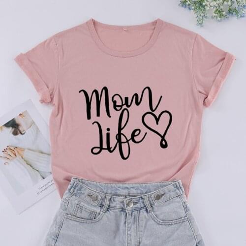 Mama mom life Tshirts 100% Cotton Clothes Harajuku Fashion Printed Tshirt Graphic T-Shirts Femme Top Tees for Mother day gifts